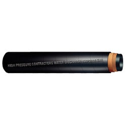 HPCWB200-150 High Pressure Contractor's Water Discharge Hose, 100 ft L, 200 psi, Rubber Tube, Black