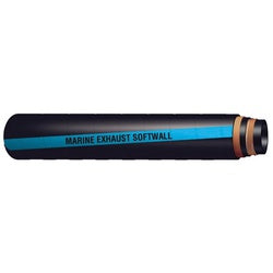 MXS Series MXS-238 Marine Exhaust Softwall Hose, 100 ft L, Rubber Tube, Black/Blue