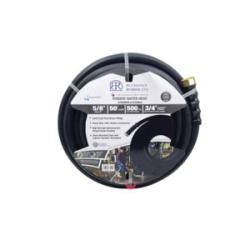 OPPWB-075-150GH50 Water Hose with Fittings, 3/4 in Nominal, 50 ft L, 150 psi, Rubber Tube, Black