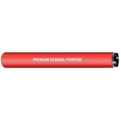PREM-150-250 Premium General Purpose Non-Conductive Hose, 100 ft L, 250 psi, Nitrile Rubber Tube, Red