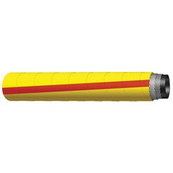 SFY-125-50 Heavy-Duty Steelflex Air Hose, 50 ft L, 600 psi, Rubber Tube, Yellow