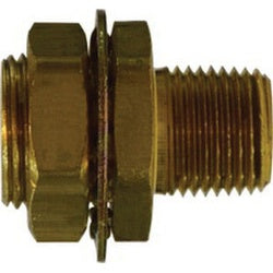 129A-391FC4 Bulkhead Connector, 3/8 in FPT x 1/2 in MPT, Brass