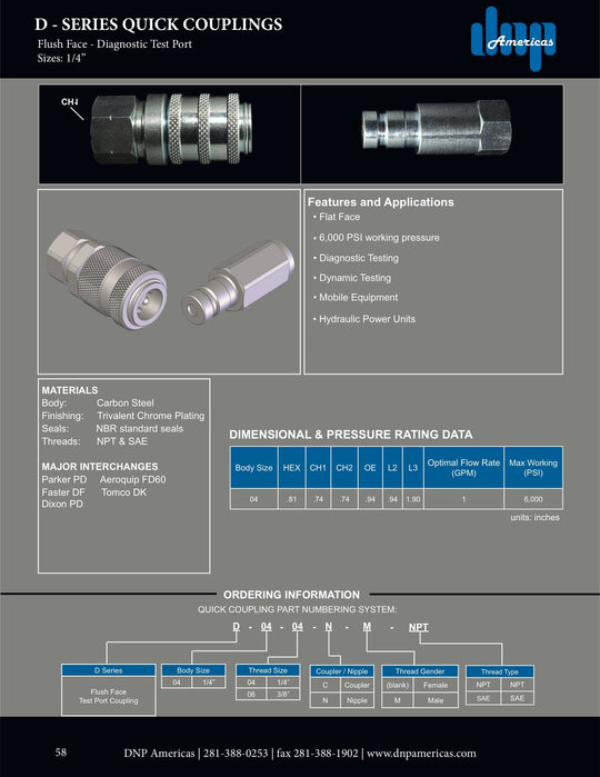 D-04-02N-NPT DNP Americas Quick Coupling