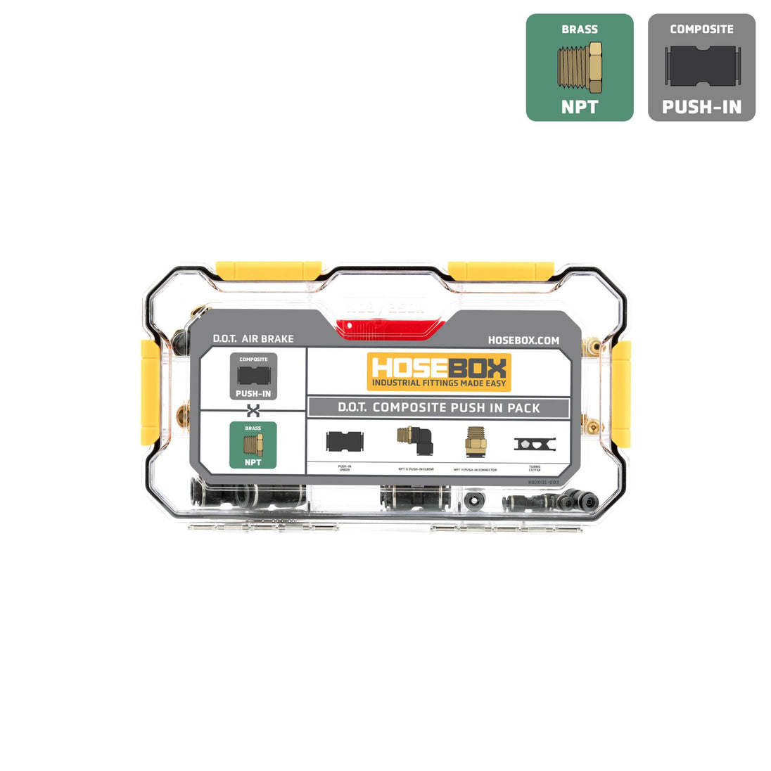 HB3001-003 HoseBox D.O.T. Composite Push-In Variety Fittings Pack