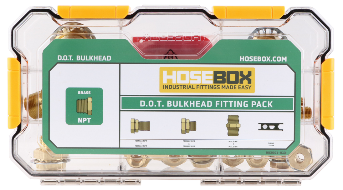 HB3001-013 HoseBox D.O.T. Brass NPT Bulkhead Fitting Pack
