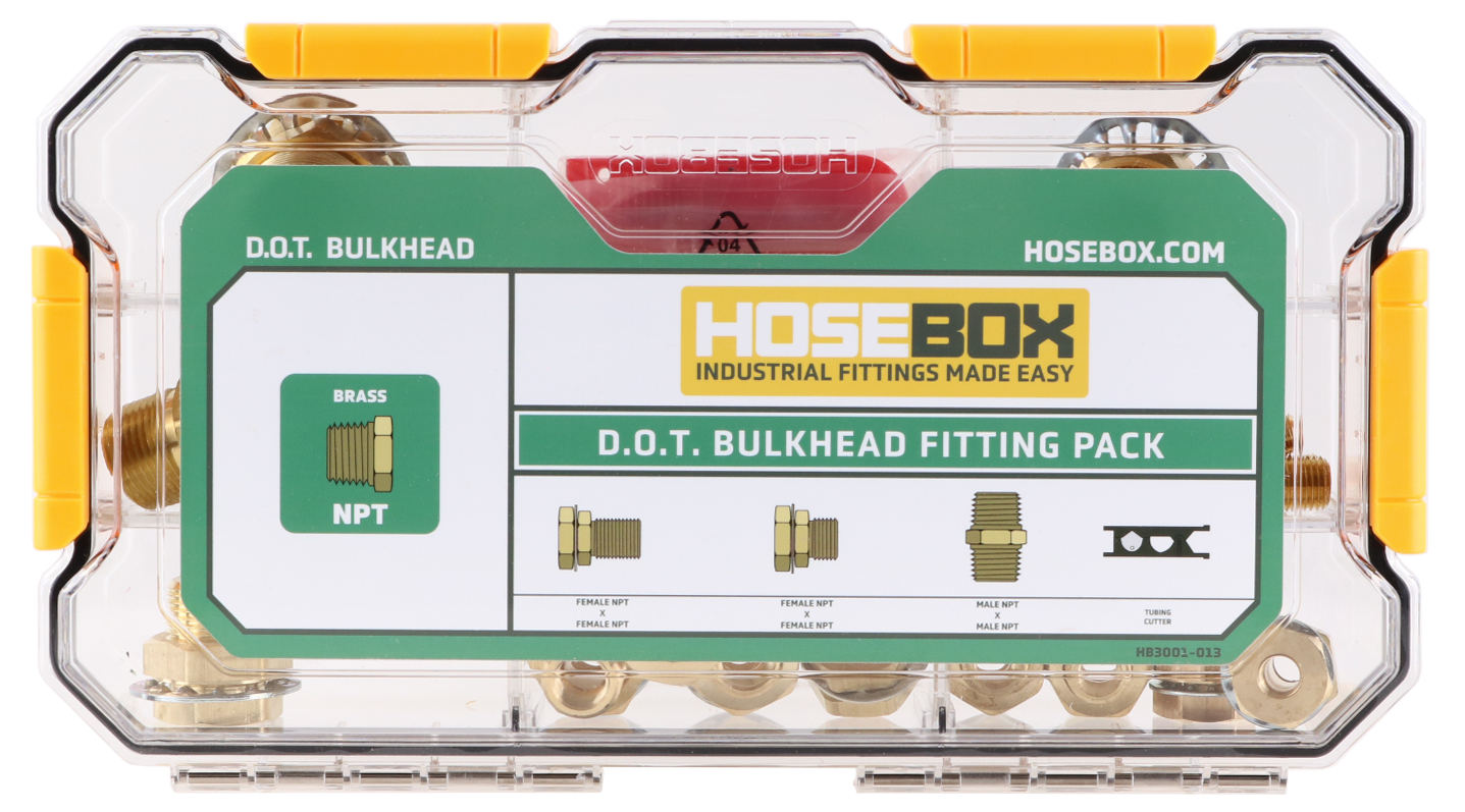 HB3001-013 HoseBox D.O.T. Brass NPT Bulkhead Fitting Pack