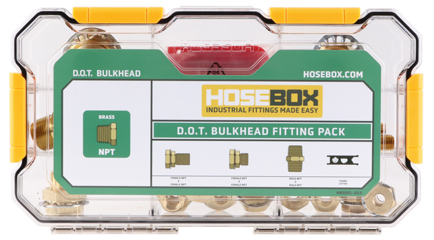 HB3001-013 HoseBox D.O.T. Brass NPT Bulkhead Fitting Pack