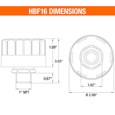 HBF16 1 Inch NPT Breather Cap