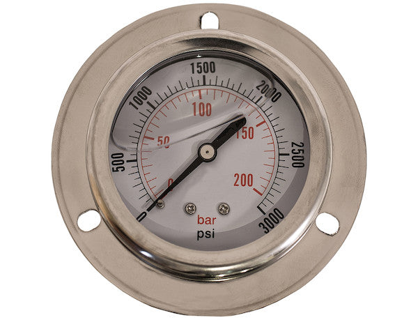 HPGP3 Silicone Filled Pressure Gauge - Panel Mount 0-3,000 PSI