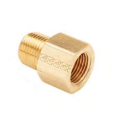 120-82 Pipe Adapter, 1/2 in FPT x 1/8 in MPT, 1.09 in, Brass