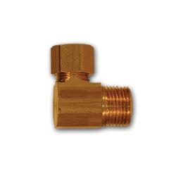 69-42 90 deg Elbow, 1/4 in Compression x 1/8 in MPT, Brass