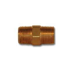 LF122-4 Hex Nipple, 1/4 in MPT x 1/4 in MPT, 1.12 in, Brass