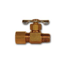 101C Needle Valve, 1/4 x 1/8 in Nominal, Compression x MPT, 150 psi Pressure, Brass Body