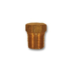 121S-2 Solid Hex Head Plug, 1/8 in NPTF, Brass