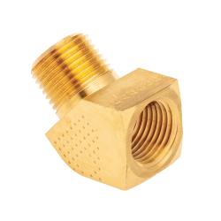 23350X6X8 45 deg Street Elbow, 3/8 in FPT x 1/2 in MPT, Brass