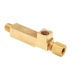 2905X4 Gauge Tee, 1/4 in MNPTF x 1/4 in FNPTF x 5/16 in Compression, Brass