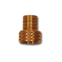29FGH-612 Short Shank Swivel Adapter with Knurled Nut, 3/8 in Garden Hose Barbed x 3/4 in FGH