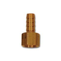 29FS-34 Ball Seat End Swivel Adapter, 3/16 in Hose Barbed x 1/4 in FNPSM, Brass