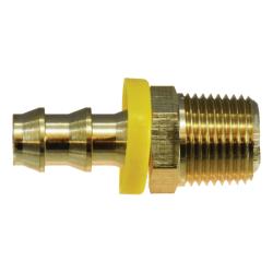 29PO1-1212 Straight Adapter, 3/4 in Push-On Hose Barbed x 3/4 in MNPTF, Brass