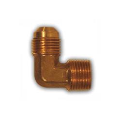 49F-88 90 deg Elbow, 1/2 in SAE 45 deg Male Flared x 1/2 in MPT, Brass
