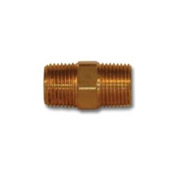LF23325X2 Long Hex Nipple, 1/8 in MPT x 1/8 in MPT, Brass