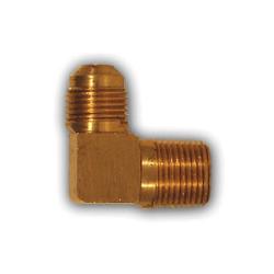 LF249X4X6 90 deg Elbow, 1/4 in SAE 45 deg Male Flared x 3/8 in MPT, Brass