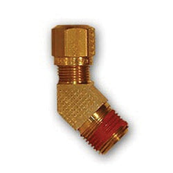 NT6945-62VS 45 deg Elbow with RTS, 3/8 in Tube OD x 1/8 in MNPTF, Brass