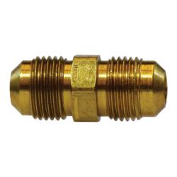 10106EH Heavy Union, 1/4 in SAE 45 deg Flared x 1/4 in SAE 45 deg Flared, Brass