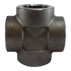 101398 Cross, 2 in Threaded x 2 in Threaded x 2 in Threaded x 2 in Threaded, Steel, 3000 lb