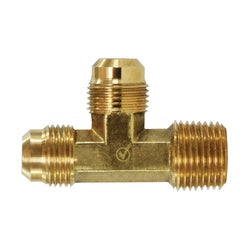 704051-0606 Male Run Tee, 3/8-in Male Flared x 3/8-in Male NPTF x 3/8-in Male Flared, Brass