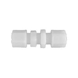 17088N Bulkhead Union, 1/4 in Compression x 1/4 in Compression, Nylon, White