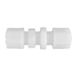 17091N Bulkhead Union, 1/2 in Compression x 1/2 in Compression, Nylon, White