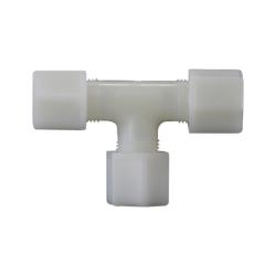 17103P Union Tee, 1/4 in Compression x 1/4 in Compression x 1/4 in Compression, Polypropylene