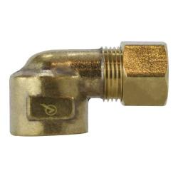 18259BLF 90 deg Barstock Elbow, 3/8 in Compression x 3/8 in FIP, Brass