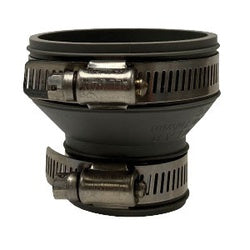 195521 Flexible Drain and Trap Coupling, 2 in 1-1/2 in, Rubber, Gray