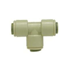 20028P Union Tee, 1/4-in Push-In Tube x 1/4-in Push-In Tube x 1/4-in Push-In Tube, Plastic