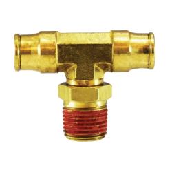 20108A Swivel Male Branch Tee, 3/8-in Push-to-Connect x 3/8-in Push-to-Connect x 3/8-in Male NPTF Swivel, Brass