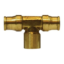 20132A Female Branch Tee, 3/8-in Push-to-Connect x 3/8-in Push-to-Connect x 1/4-in Female NPTF, Brass