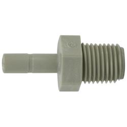 20528P Adapter, 3/8 in Push-On Hose Stem x 1/4 in MIP, Polypropylene