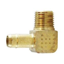 21113 90-deg Elbow, 1/4-in Barbed x 1/8-in MIP, Brass