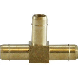 21153 Union Tee, 3/8 in Barbed x 3/8 in Barbed x 1/4 in Barbed, Brass