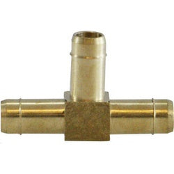 21159 Union Tee, 1/2 in Barbed x 1/2 in Barbed x 3/8 in Barbed, Brass