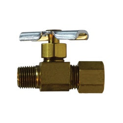 26032X Captive Sleeve Heavy-Pattern Needle Valve with 26003 1/4 in Captive Sleeve Nut, Brass Body