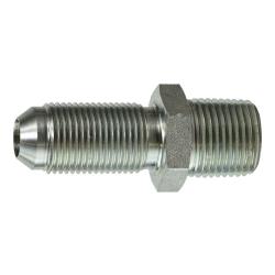 SS2706-06-06 Bulkhead Adapter, 3/8-in Male JIC x 3/8-in Male NPTF, Stainless Steel