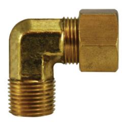 27237 90 deg Elbow with 27006 Sleeve, 1/2 in Compression x 3/8 in MIP, Brass