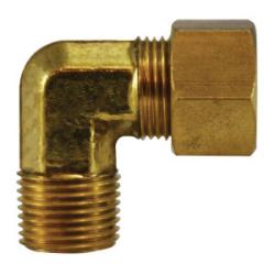 27238 90 deg Elbow with 27006 Sleeve, 1/2 in Compression x 1/2 in MIP, Brass