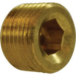 28092LF Countersunk Hex Plug, 1/16 in MPT, Brass