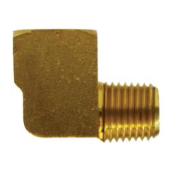 706118-06 90-deg Long Barstock Street Elbow, 3/8-in Female NPTF x 3/8-in Male NPTF, Lead-Free Brass