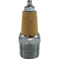 28380 Muffler with Flow Adjustment, 1/4 in Nominal, MPT, Brass
