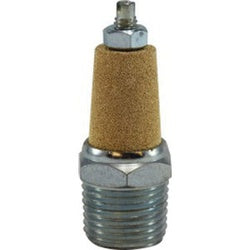 28382 Muffler with Flow Adjustment, 1/2 in Nominal, MPT, Brass